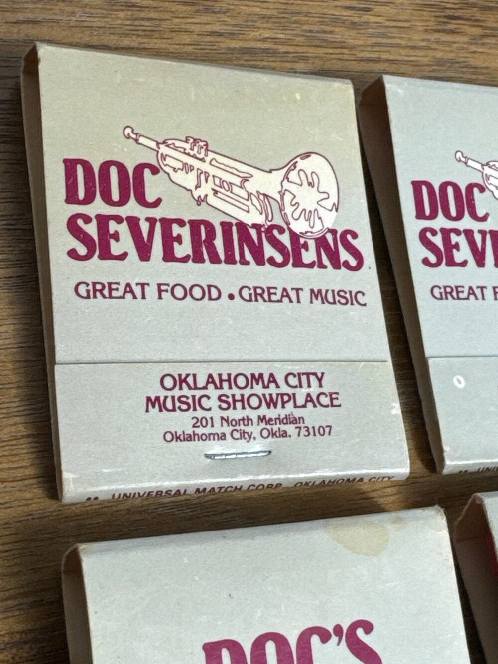 Doc Severinsens Matchbooks Oklahoma City Music Showplace Vintage Jazz Unused Lot